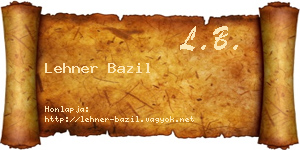 Lehner Bazil névjegykártya